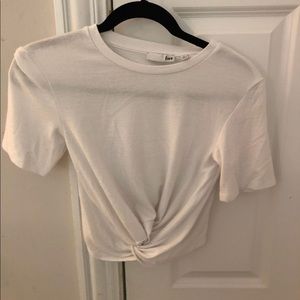 white aritzia knot top